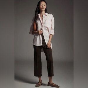 NWT Anthropologie Maeve Fitted Brown Track Pants Size Medium Tall Sporty Stylish